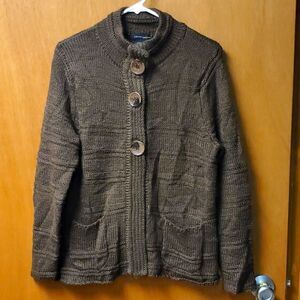 LH Sport Woman's Brown Cable Knit Sweater,  Size Large